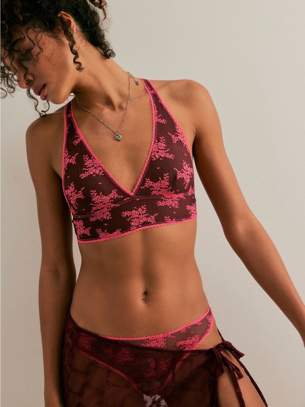 NWOT Free People Talk About It Racerback Bralette in Zinfandel SMALL
